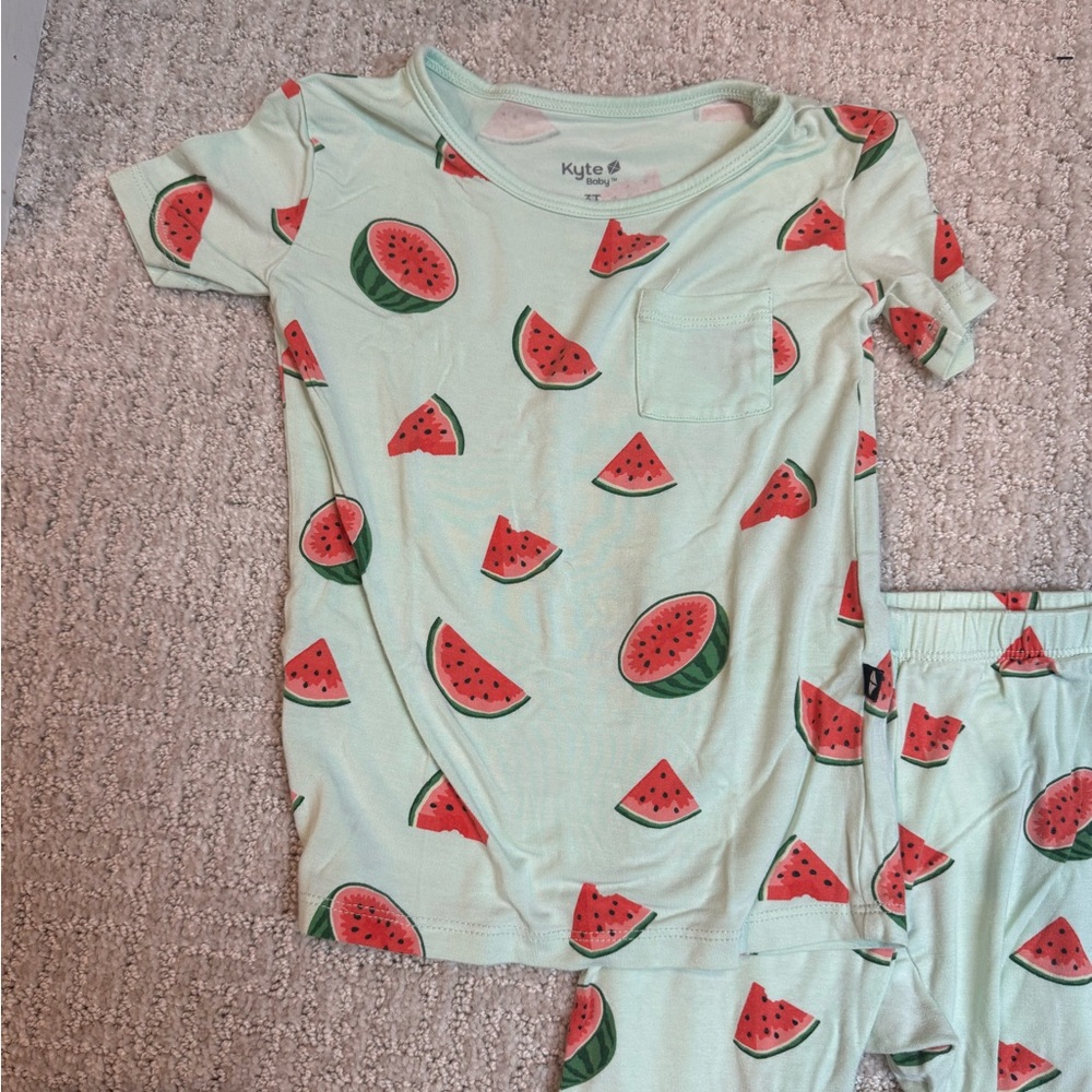 Kyte BABY Short Sleeve Pajama Set in Watermelon Print